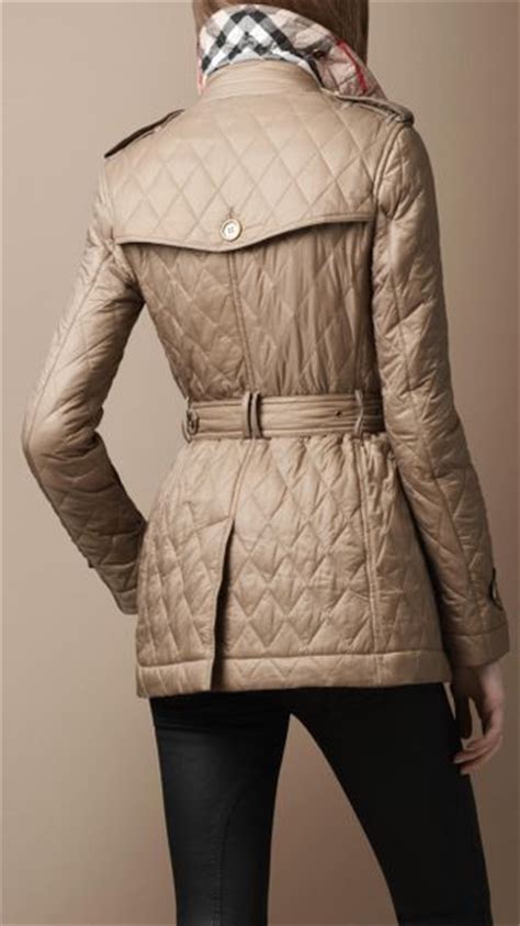 burberry brit ladies quilted beige coat jacket|burberry diamond quilted jacket women's.